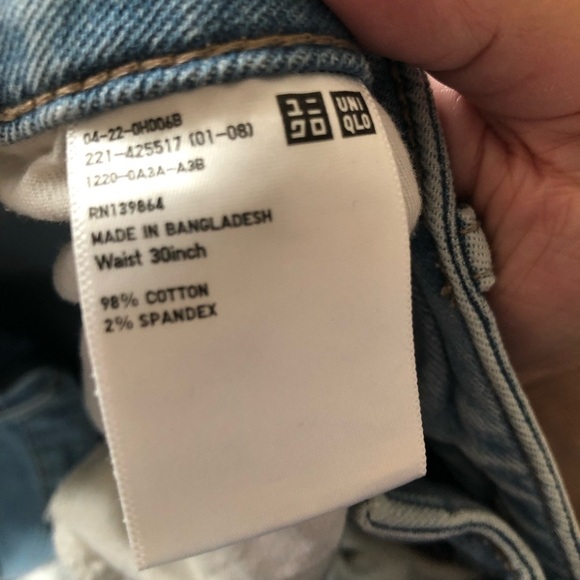 Uniqlo High Rise Skinny Distressed Flare Raw Hem Jeans - Picture 9 of 9